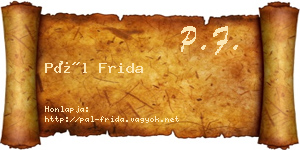 Pál Frida névjegykártya