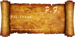 Pál Frida névjegykártya
